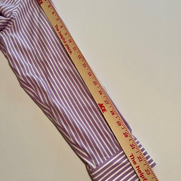 NWT Talbots Perfect Shirt Non-Iron Fabric Lavender and White Stripe - 14W - Picture 10 of 11